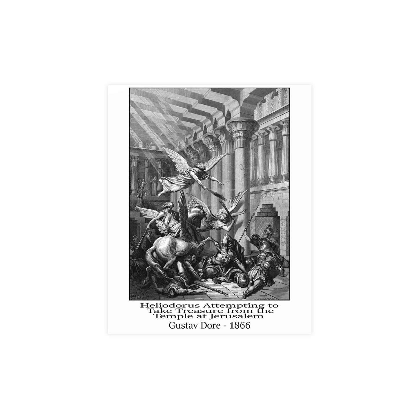 Heliodorus Warrior Angel Print - Gustav Dore, 1866