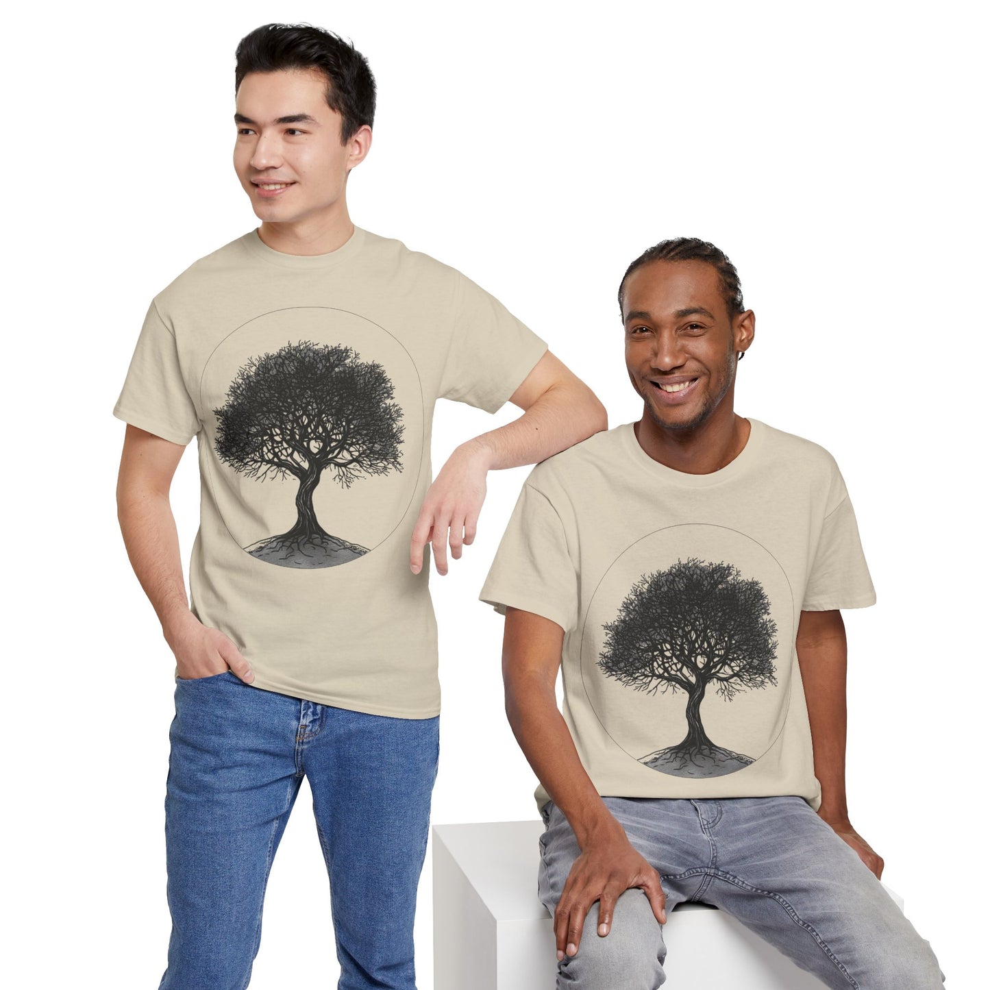 Circle Tree Sketch Drawing Graphic Art Tee Shirt *Multiple Colors*
