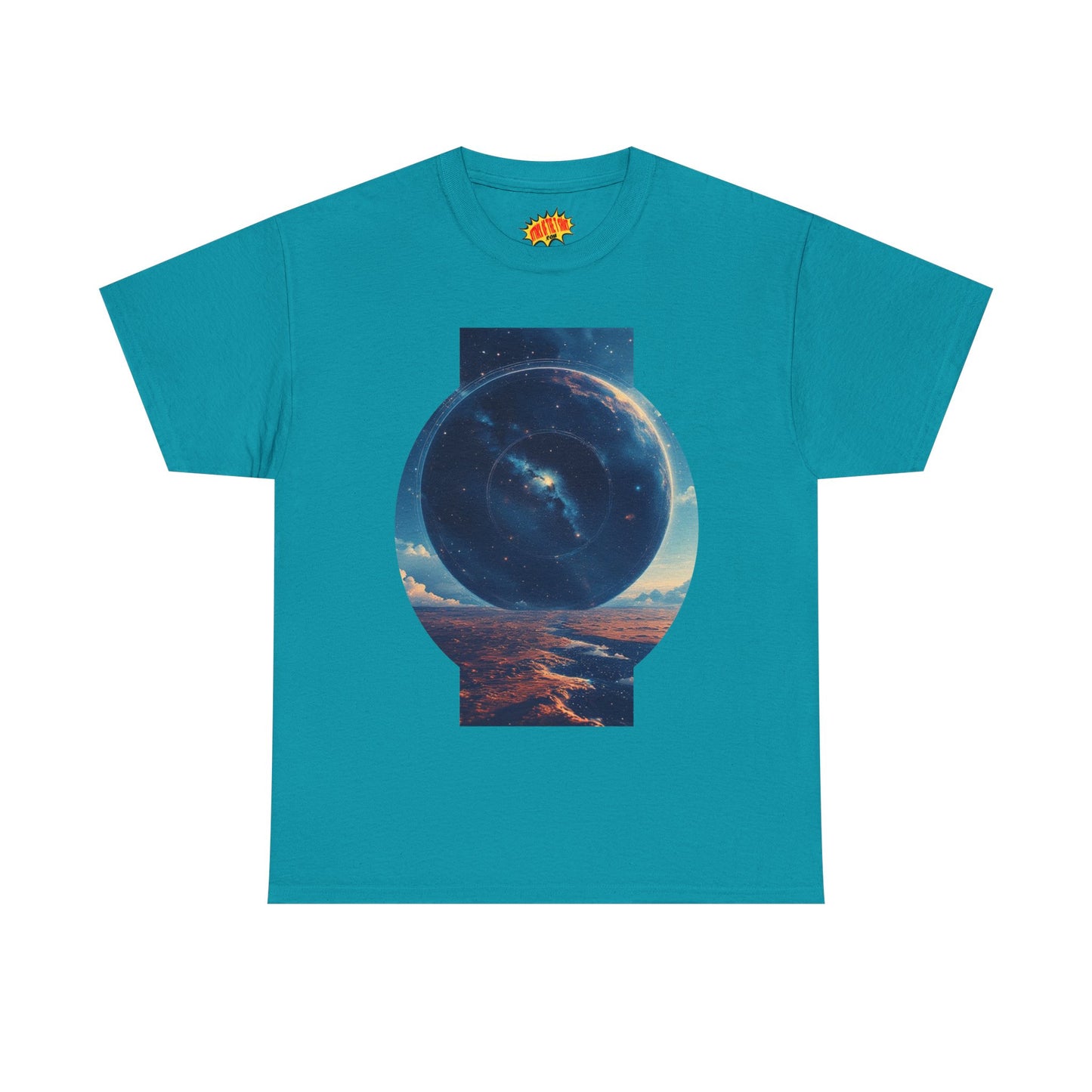 Round Galaxy Space Graphic Art Tee Shirt *Multiple Colors*