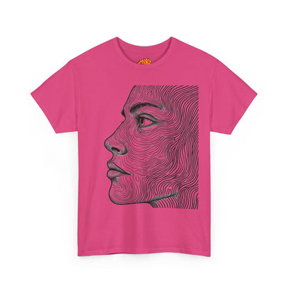 Human Face Profile Line Drawing Graphic Art Tee Shirt