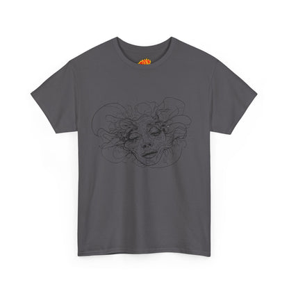 Abstract Face Line Drawing Graphic Art Tee Shirt
