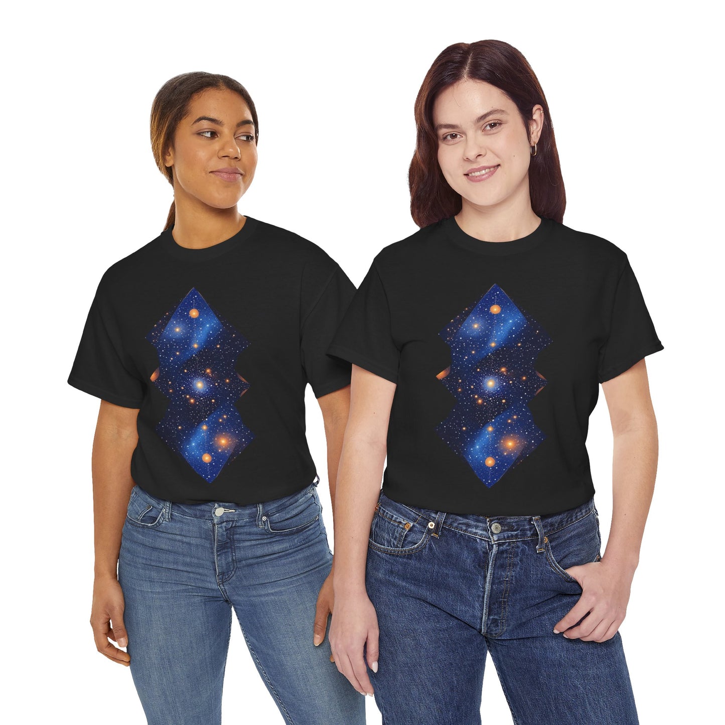 Geometric Shaped Galaxy Graphic Space Art Tee Shirt *Multiple Colors*