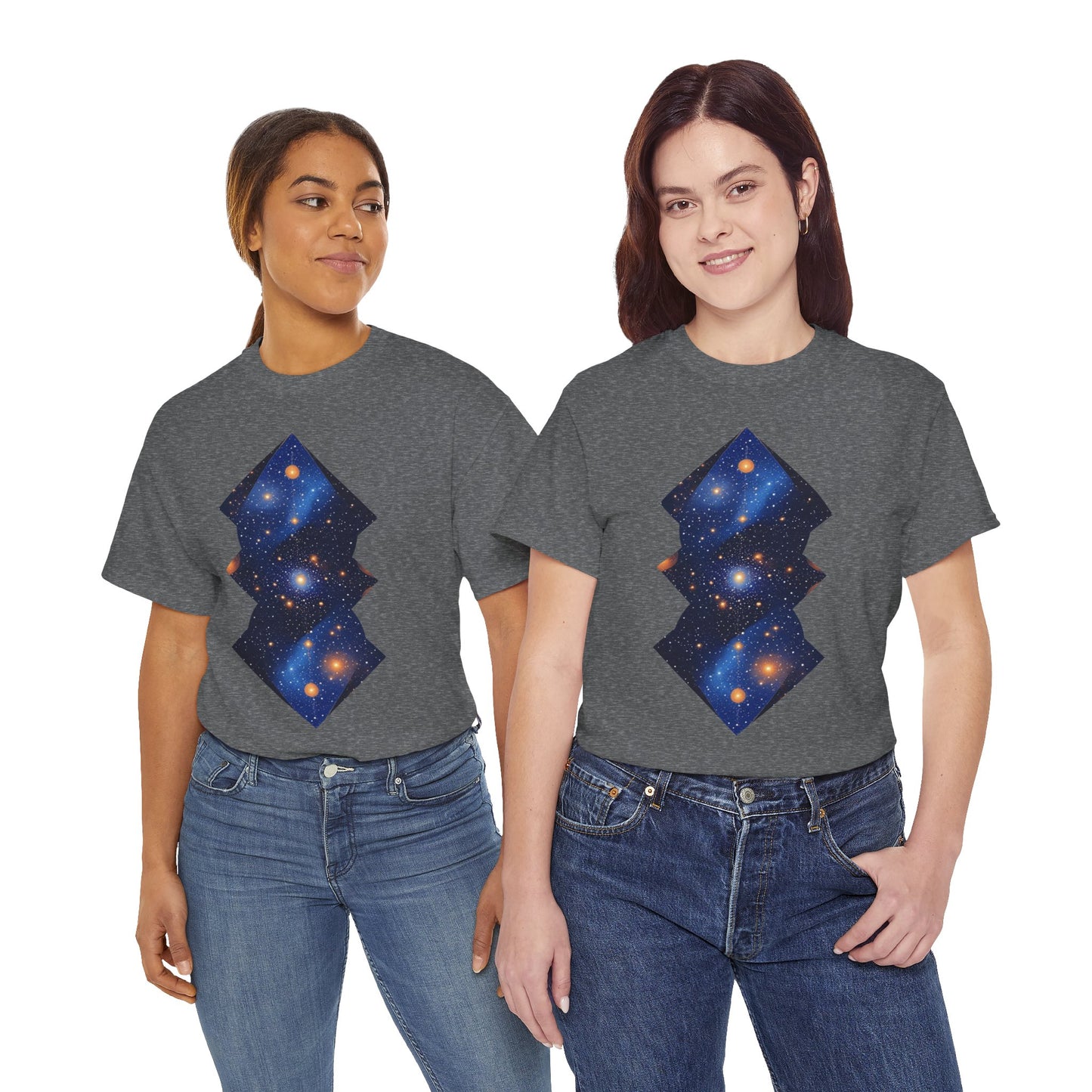 Geometric Shaped Galaxy Graphic Space Art Tee Shirt *Multiple Colors*