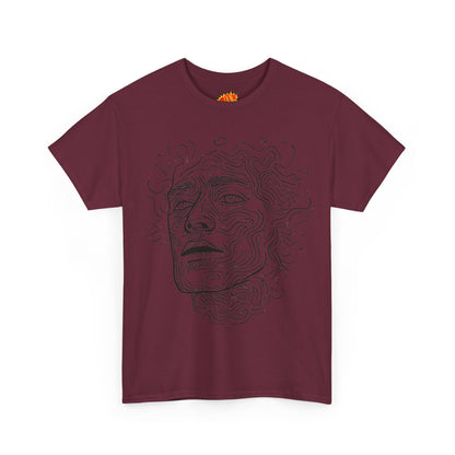 Human Face Line Drawing Portrait Graphic Art Tee Shirt
