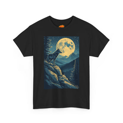 Mountain Wolf Full Moon Scene T-Shirt