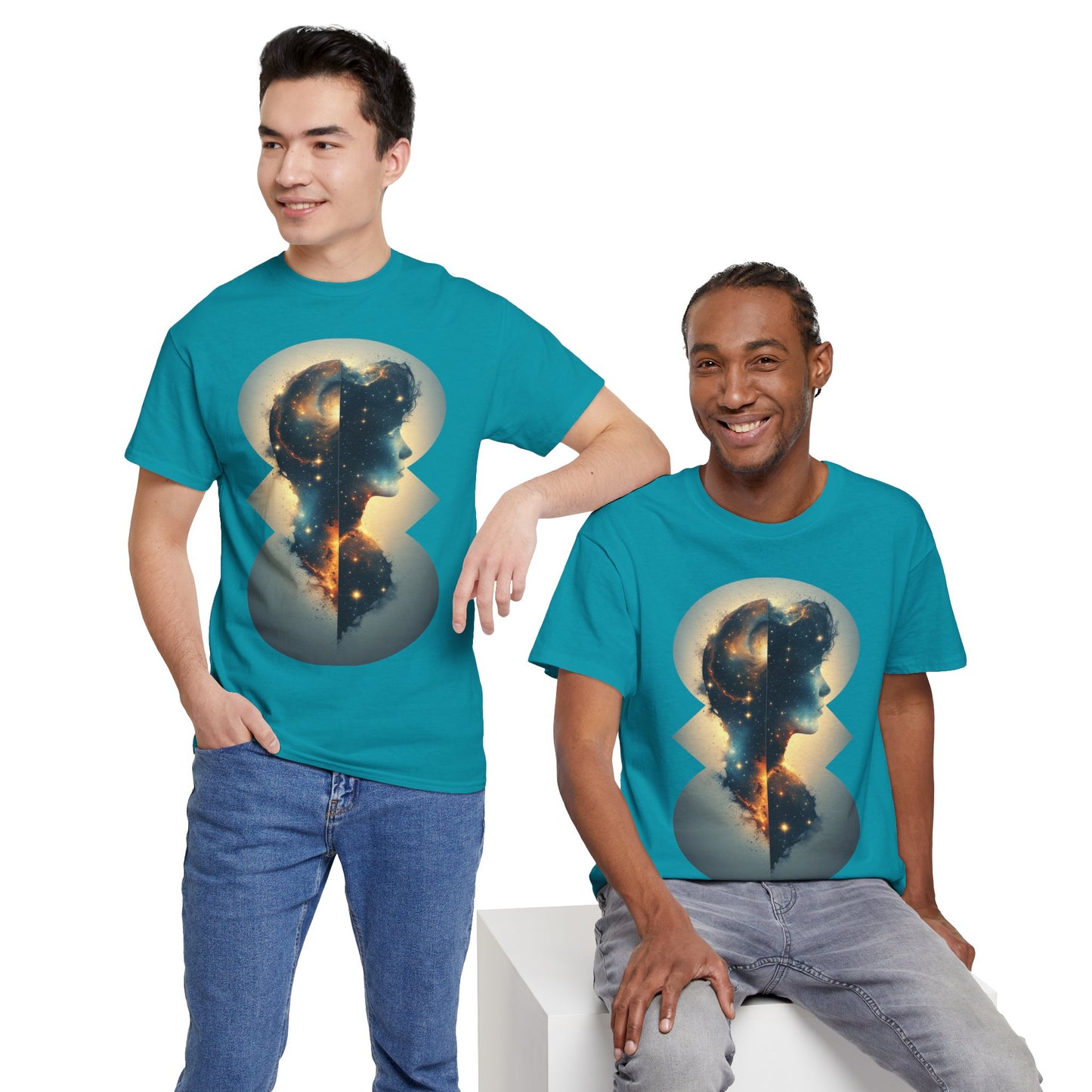 Cosmic Silhouette Galaxy Graphic Art Tee Shirt *Multiple Colors*