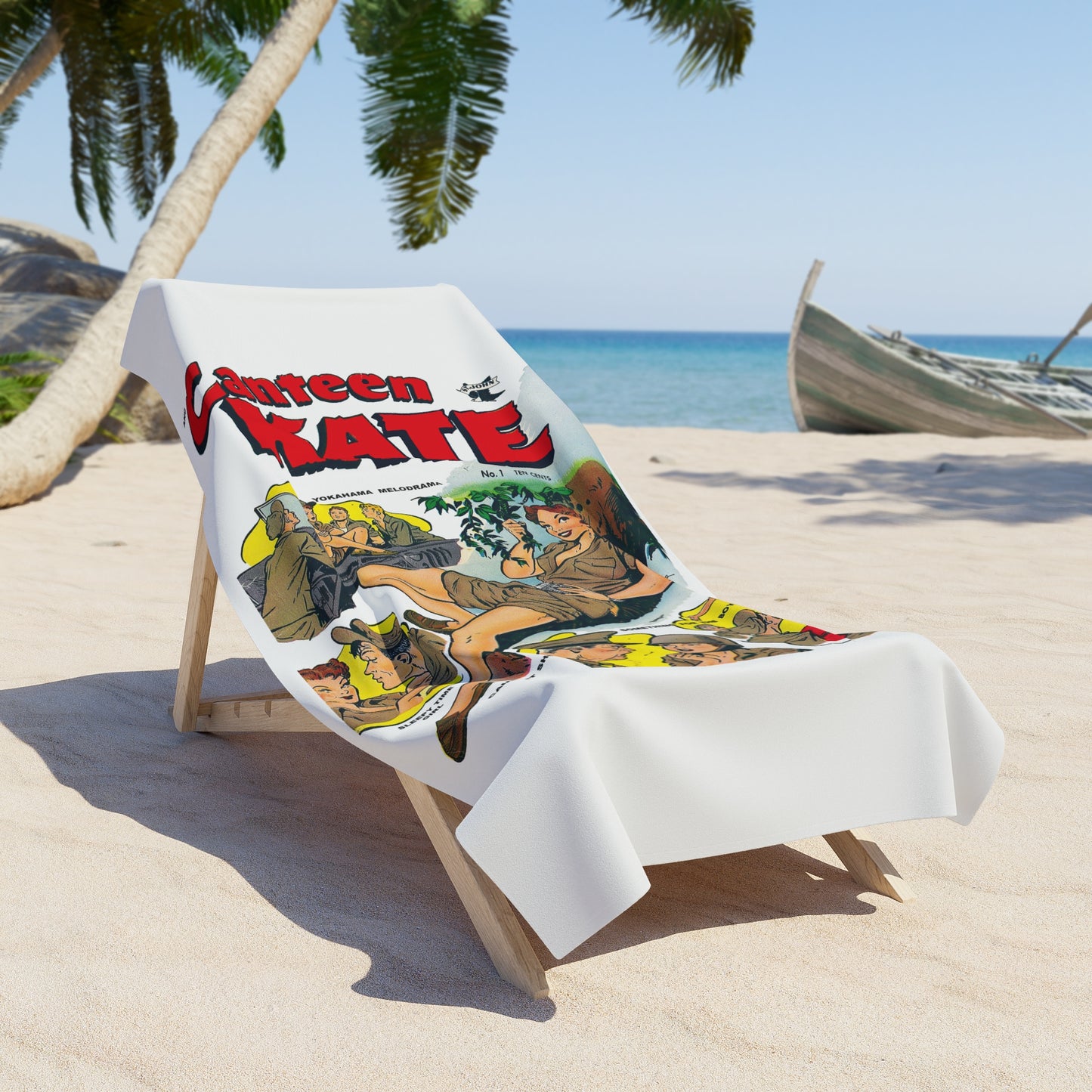 Canteen Kate #1 Beach Towel White