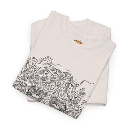 Human Face Line Drawing Graphic Art Tee Shirt