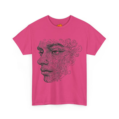 Human Face Silhouette Line Drawing Graphic Art Tee Shirt
