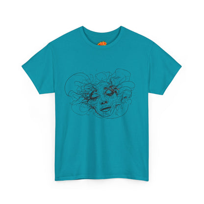 Abstract Face Line Drawing Graphic Art Tee Shirt