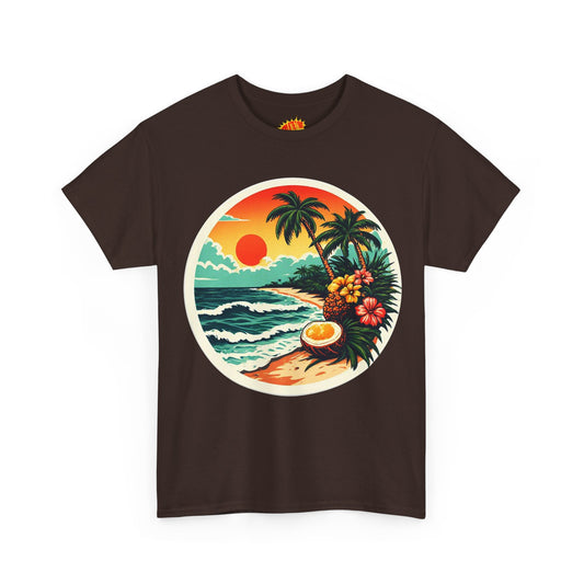 Vintage Hawaiian Style Graphic Tee Shirt *Multiple Colors*
