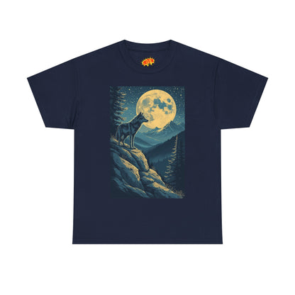 Mountain Wolf Full Moon Scene T-Shirt