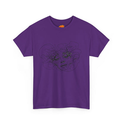Abstract Face Line Drawing Graphic Art Tee Shirt