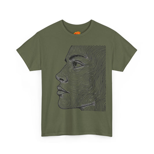Human Face Profile Line Drawing Graphic Art Tee Shirt *Multiple Colors*