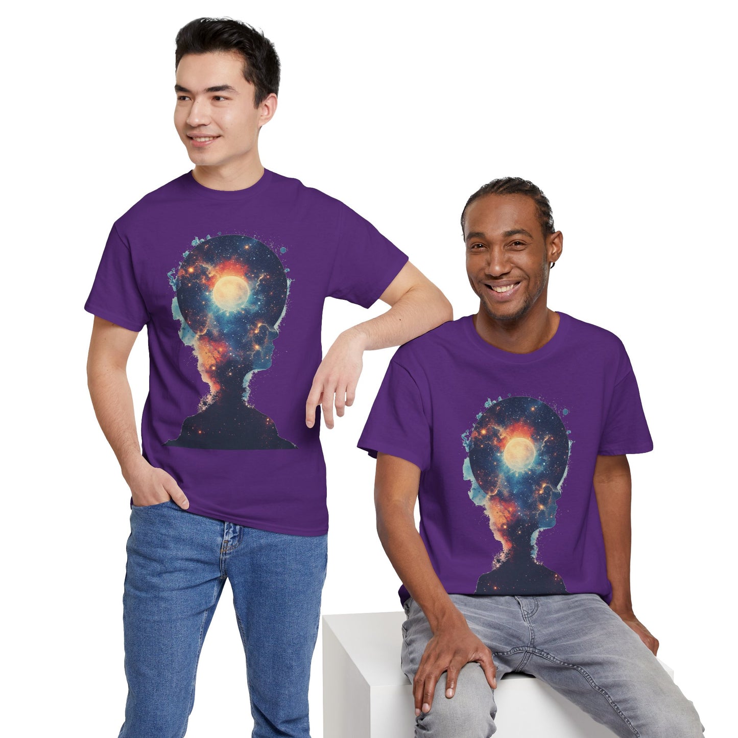 Abstract Galaxy Nebula Art w/Face Graphic Tee Shirt *Multiple Colors*