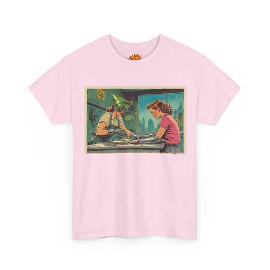 Vintage Comic Ladies Cyborg Repair Shop T-Shirt *Multiple Colors*
