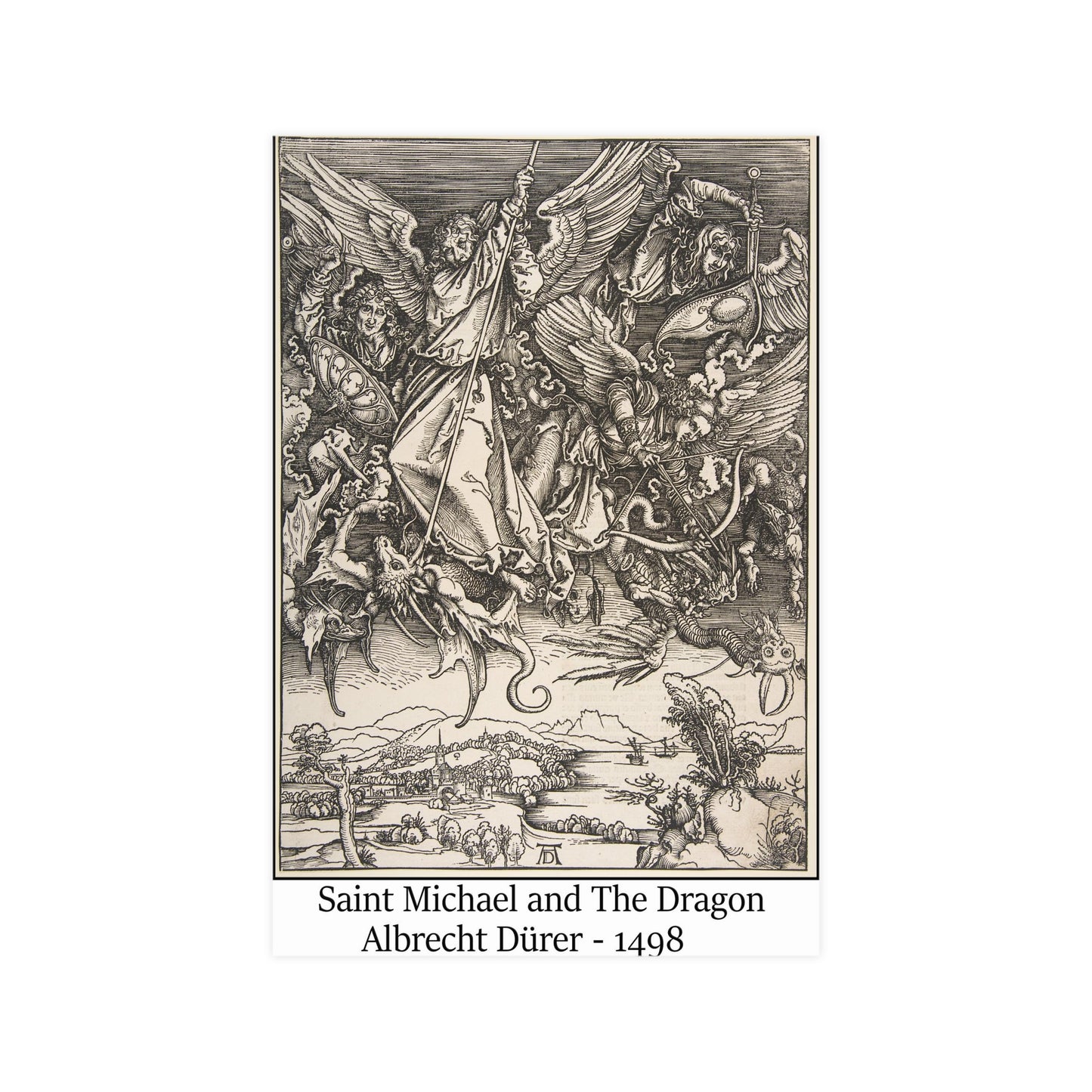 Saint Michael and The Dragon - Albrecht Dürer, 1498