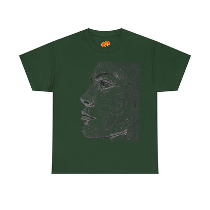 Human Face Profile Line Drawing Graphic Art Tee Shirt