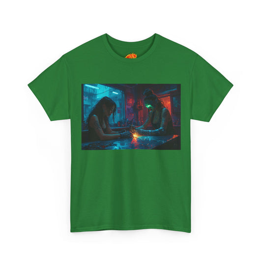 Cyberpunk Ladies Welding Shop Scene T-Shirt *Multiple Colors*
