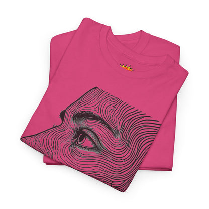 Human Face Profile Line Drawing Graphic Art Tee Shirt