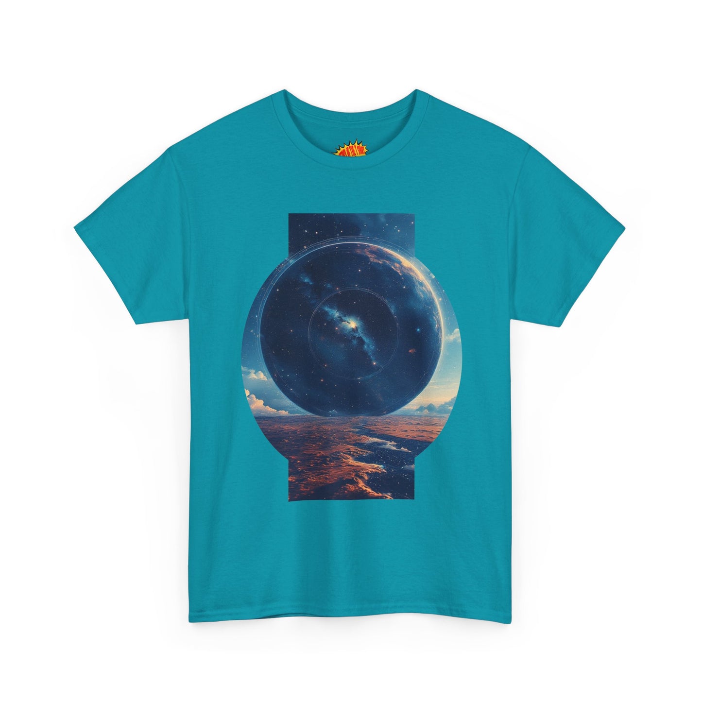 Round Galaxy Space Graphic Art Tee Shirt *Multiple Colors*