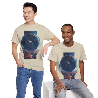 Round Galaxy Space Graphic Art Tee Shirt