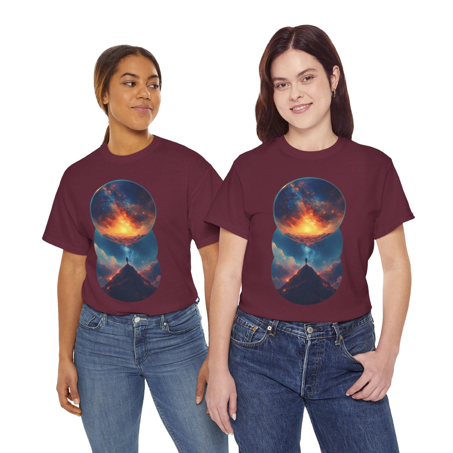 Round Cosmic Galaxy Graphic Art Tee Shirt *Multiple Colors*