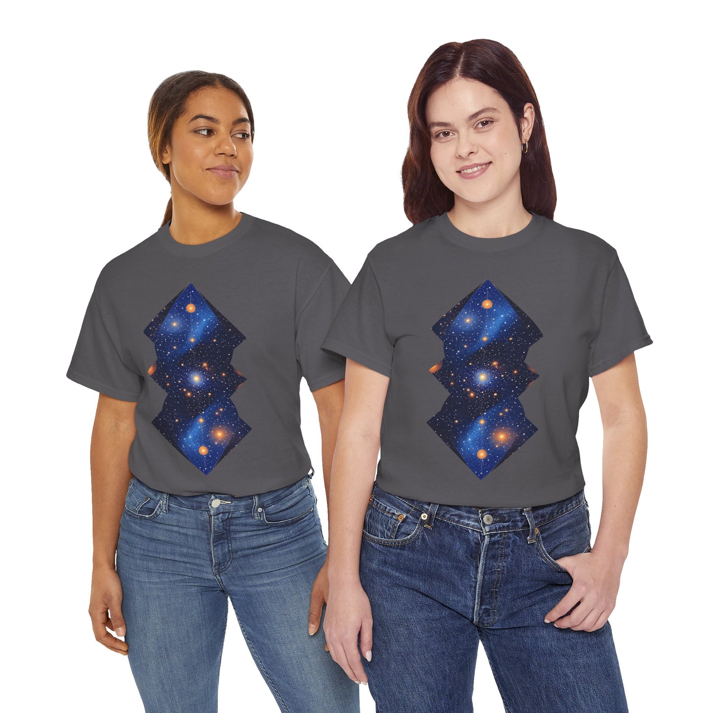 Geometric Shaped Galaxy Graphic Space Art Tee Shirt *Multiple Colors*