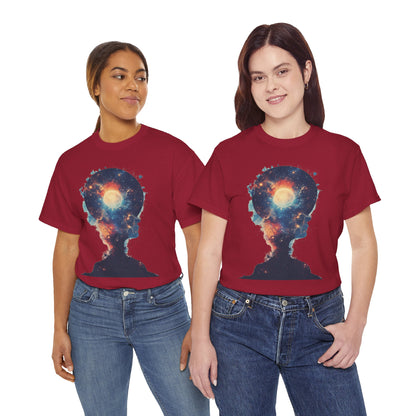 Abstract Galaxy Nebula Art w/Face Graphic Tee Shirt
