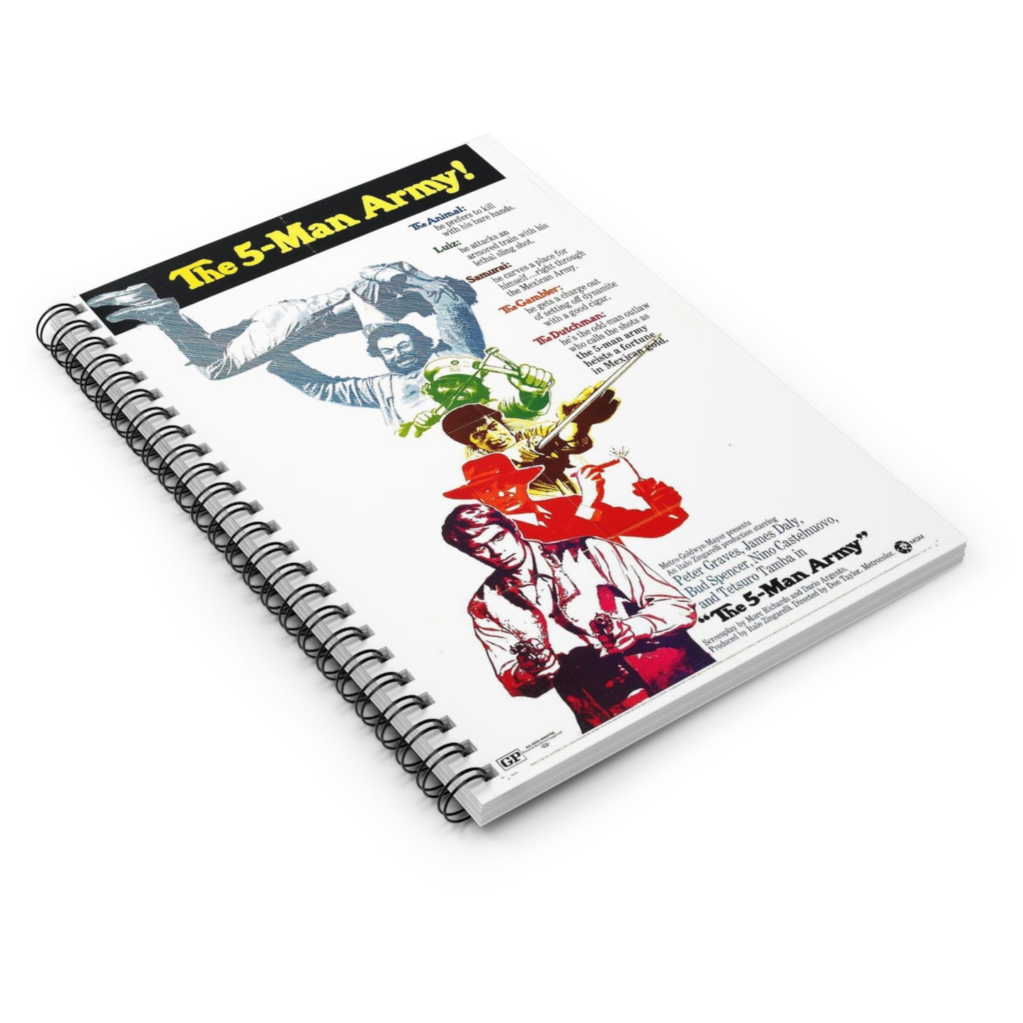 The Five Man Army - Vintage Movie Poster Notebook