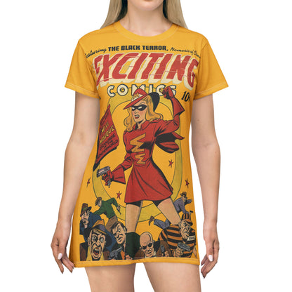 Exciting Comics #53 feat. Miss Masque T-Shirt Dress Yellow