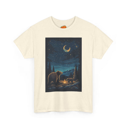 Grizzly Bear with Cub Night Scene T-Shirt