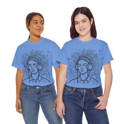 Line Drawing Portrait Graphic Music Art Tee Shirt