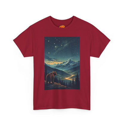 Mountain Bear Aurora Scene T-Shirt