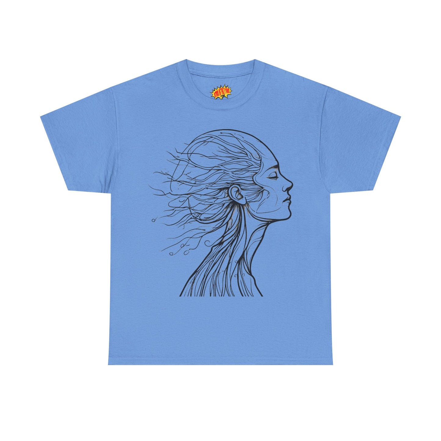 Flowing Line Drawing Face Graphic Art Tee Shirt *Multiple Colors*