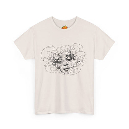 Abstract Face Line Drawing Graphic Art Tee Shirt