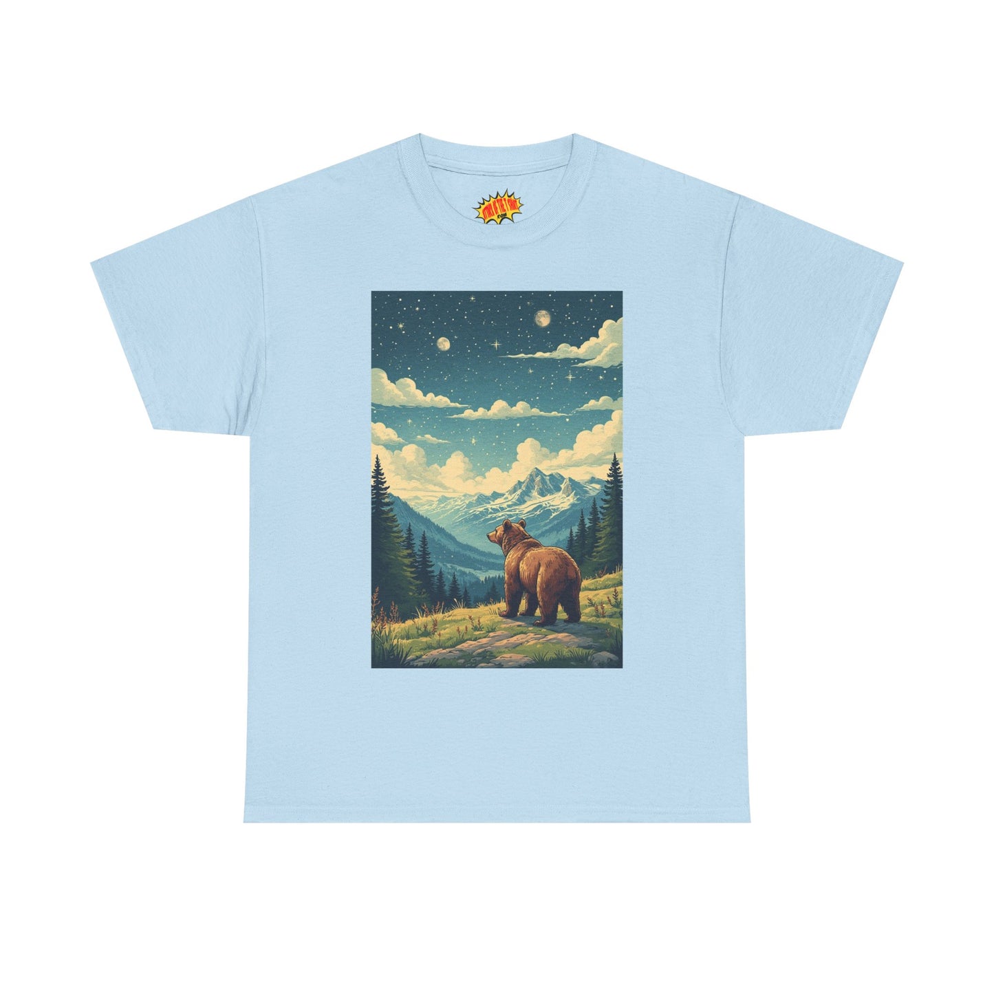 Mountain Bear Double Moon Scene T-Shirt *Multiple Colors*