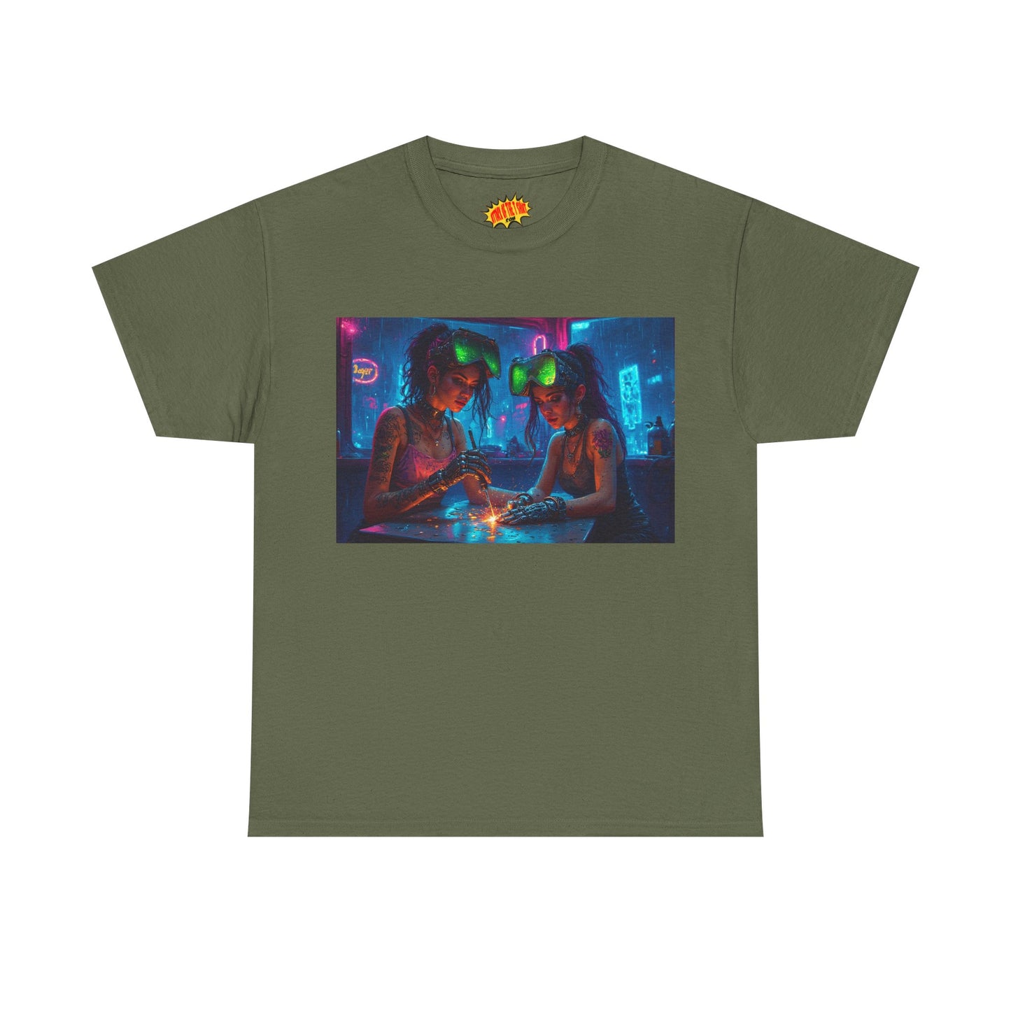 Cyberpunk Robot Fingers Manicure Scene T-Shirt *Multiple Colors*