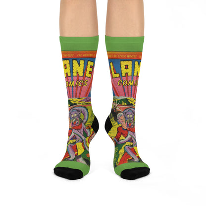 Planet Comics #2 Cushioned Socks Green