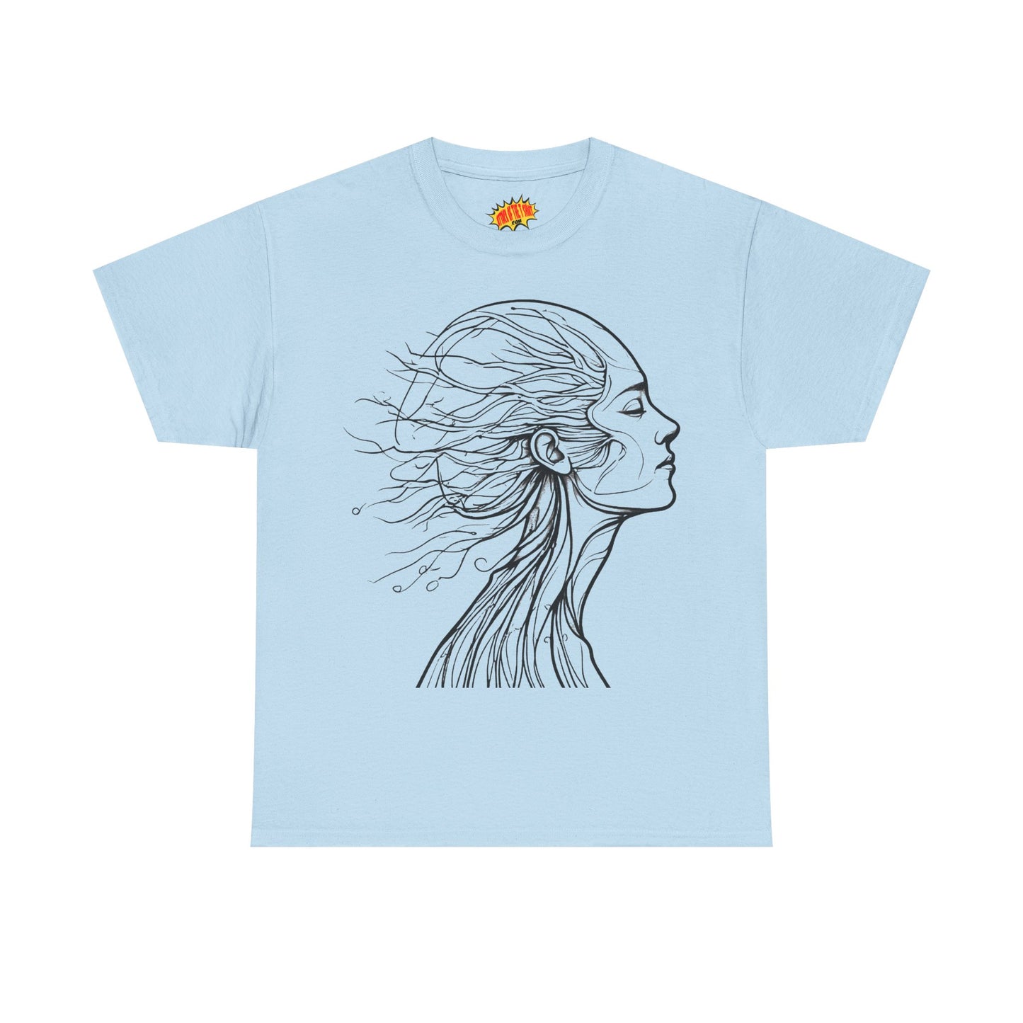 Flowing Line Drawing Face Graphic Art Tee Shirt *Multiple Colors*
