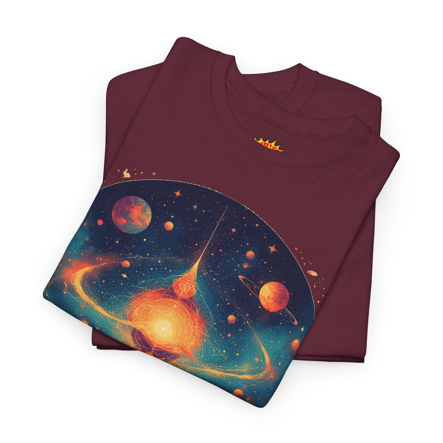 Round Galaxy w/Planets Graphic Tee Shirt *Multiple Colors*