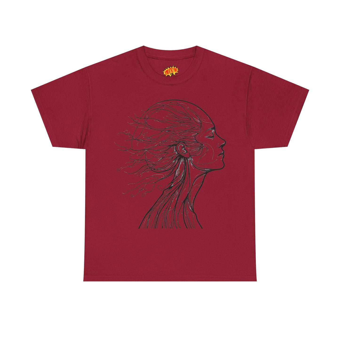 Flowing Line Drawing Face Graphic Art Tee Shirt *Multiple Colors*