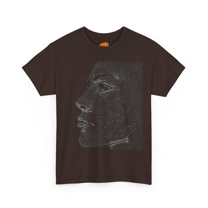 Human Face Profile Line Drawing Graphic Art Tee Shirt