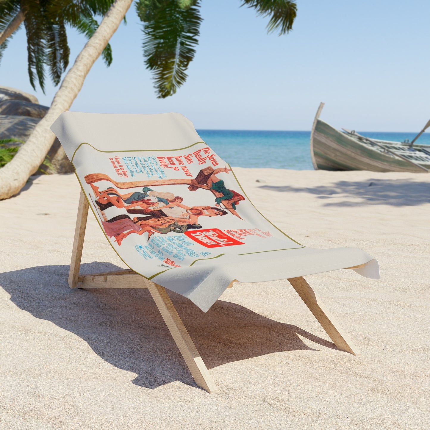 Sinful Davey Vintage Movie Poster Beach Towel | Retro Movie Art Towel