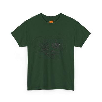 Abstract Face Line Drawing Graphic Art Tee Shirt