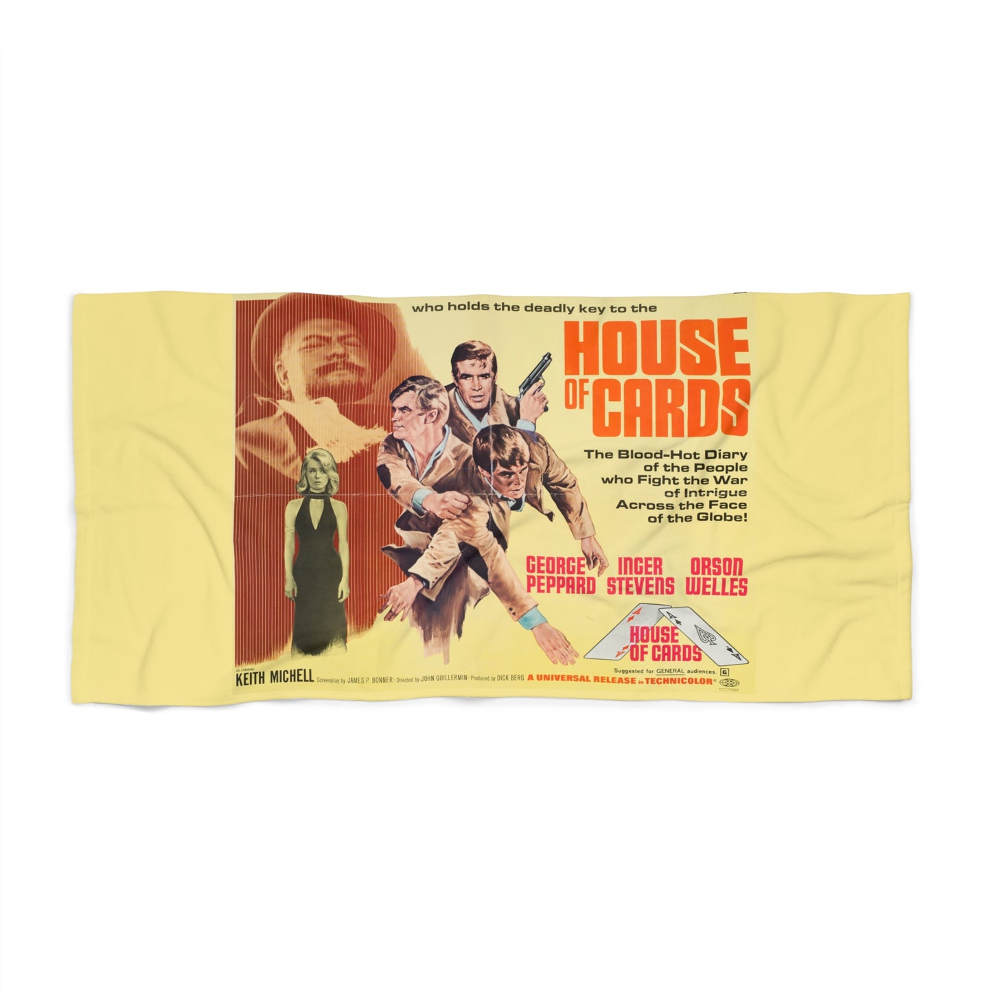 House of Cards Vintage Movie Poster Beach Towel | Vintage Film Art Towel
