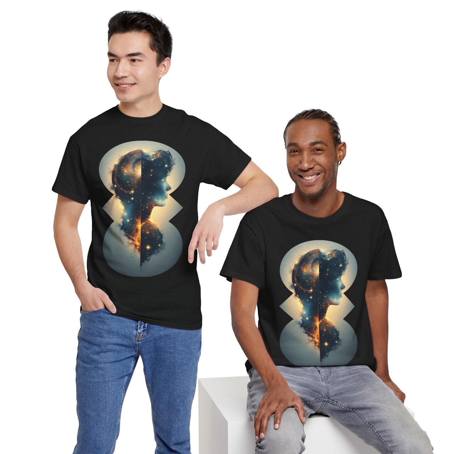 Cosmic Silhouette Galaxy Graphic Art Tee Shirt *Multiple Colors*