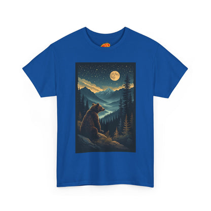 Sitting Grizzly Bear Full Moon Scene T-Shirt