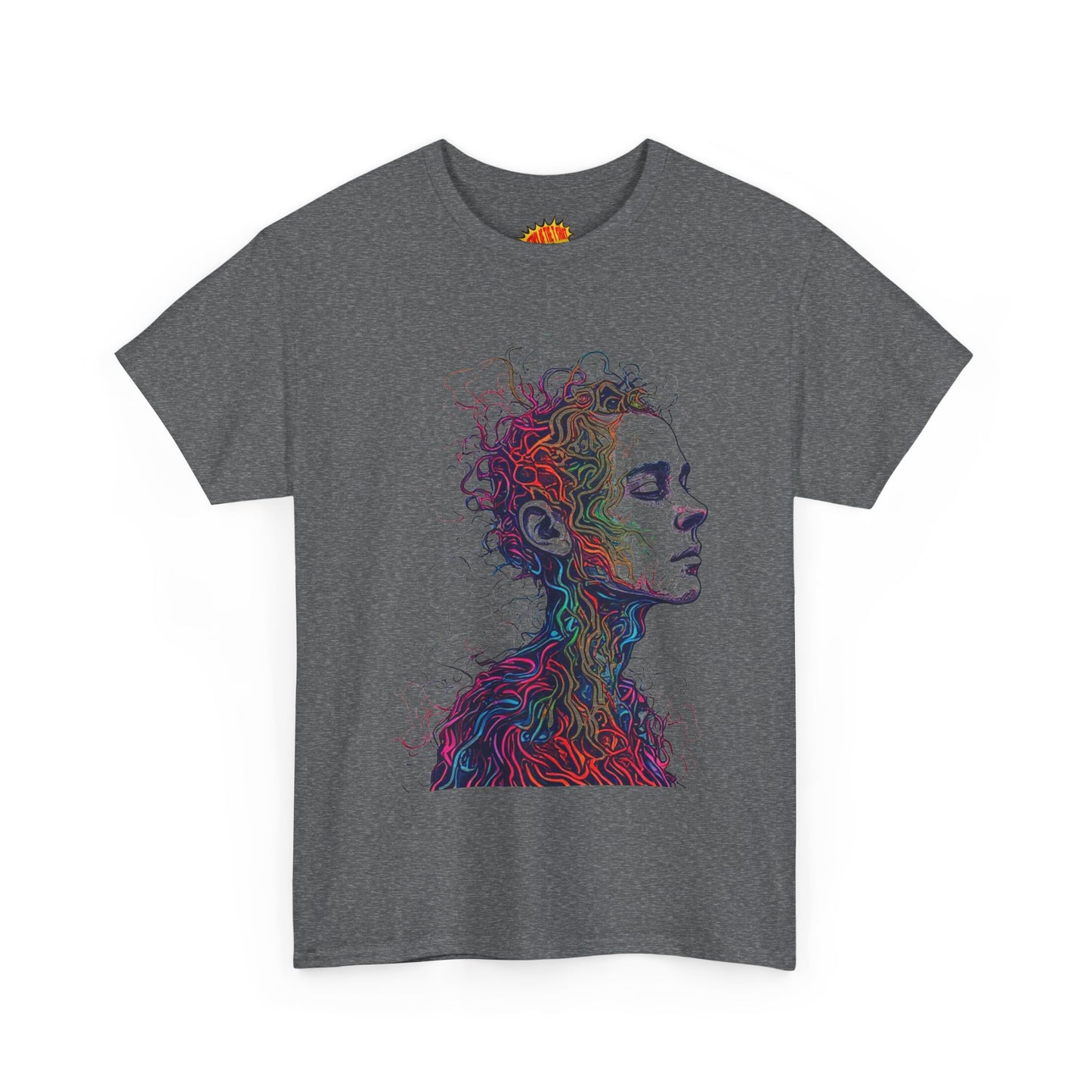 Multicolor Line Drawing Human Graphic Art Tee Shirt *Multiple Colors*