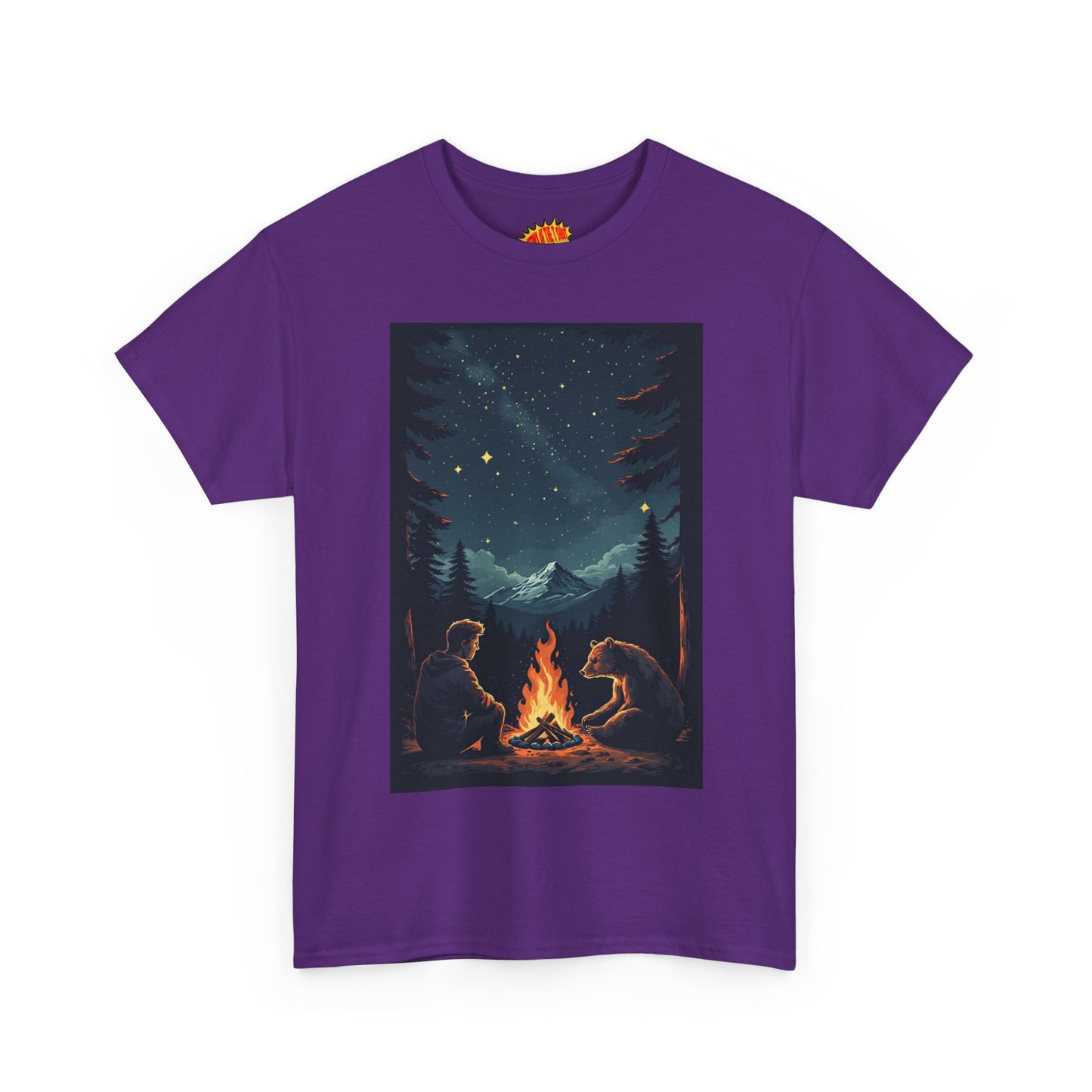 Mountain Man w/Bear Campfire Scene T-Shirt *Multiple Colors*